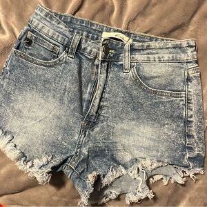 Denim Frayed Hem Women Shorts